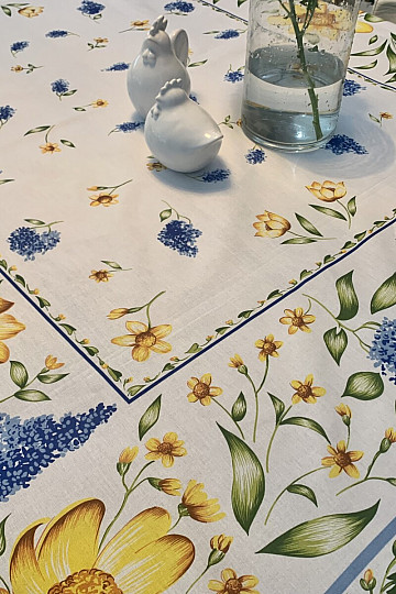 SPRING FLOWERS tablecloth and circle
