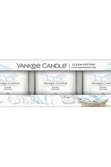 candle YANKEE CANDLE fragrance CLEAN COTTON SET 3 pieces