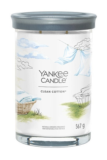 candle YANKEE CANDLE fragrance CLEAN COTTON TUMBER LARGE 2 WICKS