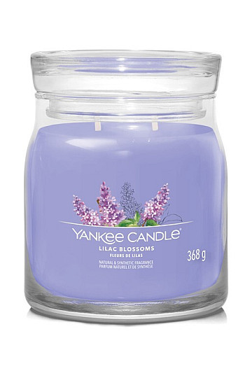 candle YANKEE CANDLE fragrance LILAC BLOSSOMS GLASS MEDIUM 2 wicks