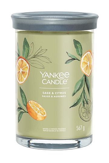 candle YANKEE CANDLE scent SAGE and CITRUS TUMBER LARGE 2 wicks