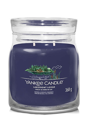 candle YANKEE CANDLE fragrance LAKEFRONT LODGE GLASS MEDIUM 2 wicks