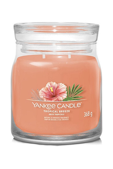 candle YANKEE CANDLE fragrance TROPICAL BREEZE GLASS MEDIUM 2 wicks