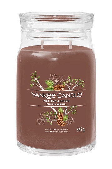 candle YANKEE CANDLE fragrance PRALINE and BIRCH GLASS LARGE 2 wicks