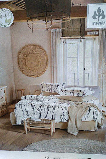 IRISETTE luxury satin bedding SKY 8463-80 NATUR ROSALIE