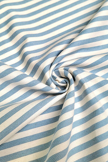 Decorative fabric LEO CELESTE blue stripe