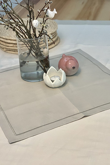Linen tablecloth - set 130x150 50x50