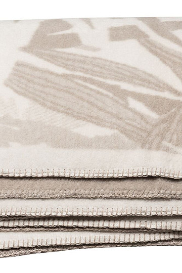 Cotton blanket BAMBOO beige leaves 2218/80