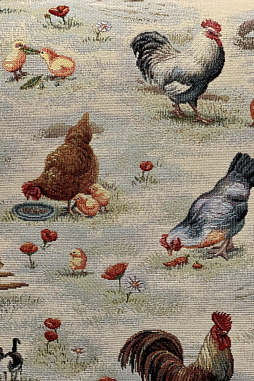 BACKYARD HEN tapestry fabric