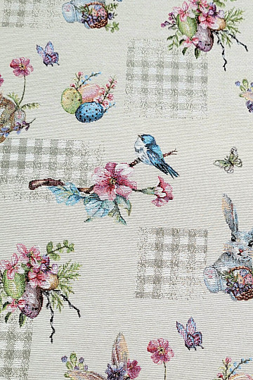 Tapestry fabric EASTER BUNNY BEIGE