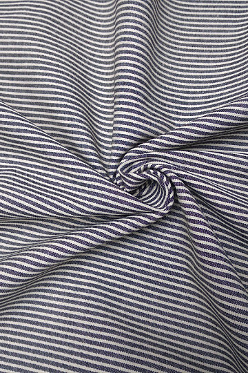 Cotton fabric DARK GRAY STRIPE/ecru