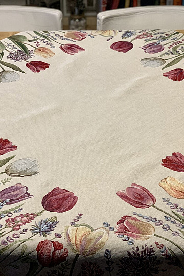 Tapestry tablecloth and scarf TULIP BORDURA