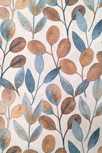 Decorative fabric LEAVES HOJAS MODRÝ