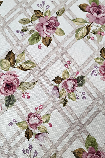 Decorative fabric CASTLE ROSE GRID