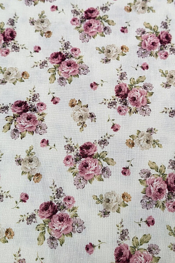 Cotton fabric WARWICK SMALL ROSE