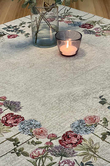 Tapestry tablecloth and shawl FLORES TIME
