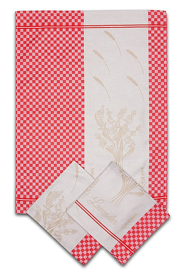 Towels LAVENDER CUBE RED 3 pieces
