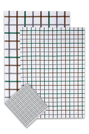 Jacquard tea towels MIX CHECK GREEN