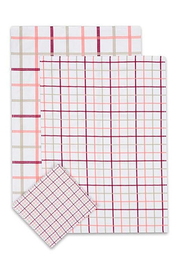 Jacquard tea towels SALMON CHECK MIX