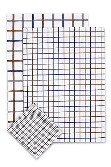 Jacquard towels MIX CHECK BLUE