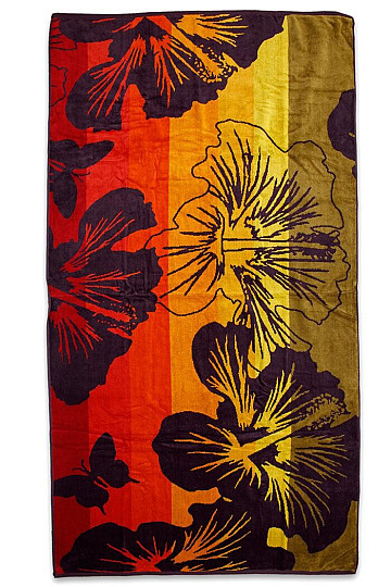Luxury beach towel LARGE FLOWERS