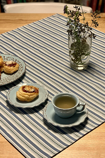Tablecloth and scarf TOSCANA VALERY MULTI STRIPE blue