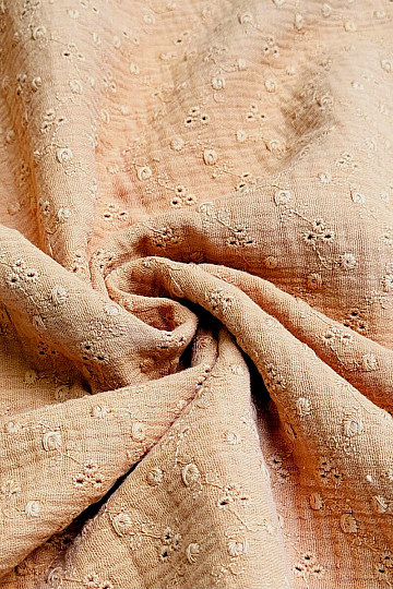 Embroidered muslin CAMEL