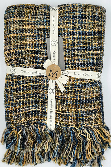 Luxury plaid YARA WOLF BROWN blue