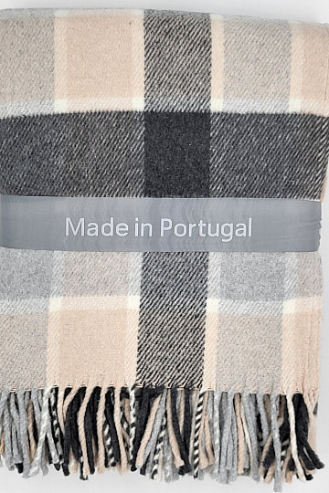 Blanket CHECK LIGHT PINK GREY