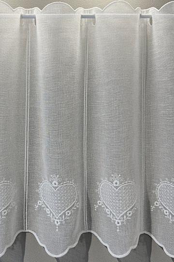 Luxurious embroidered curtain GERSTER HEART 11807 cream
