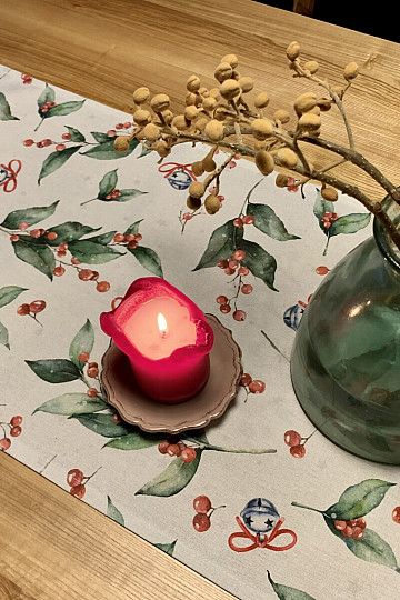 Christmas tablecloth and scarf CESMÍN VELKÁ