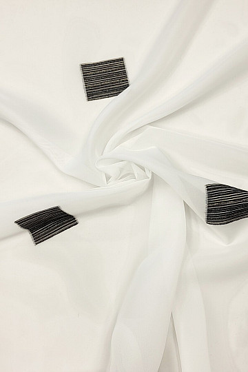 Voile curtain GERSTER BLACK SQUARE