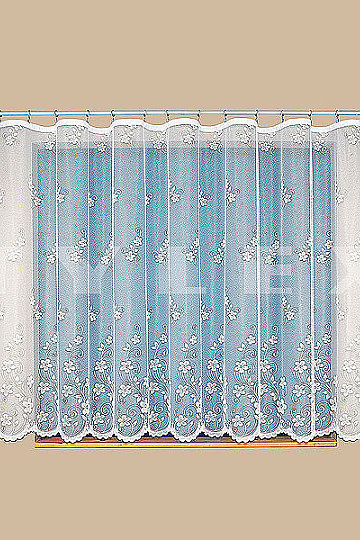Jacquard curtain A3466 CLIPING FLOWERS white
