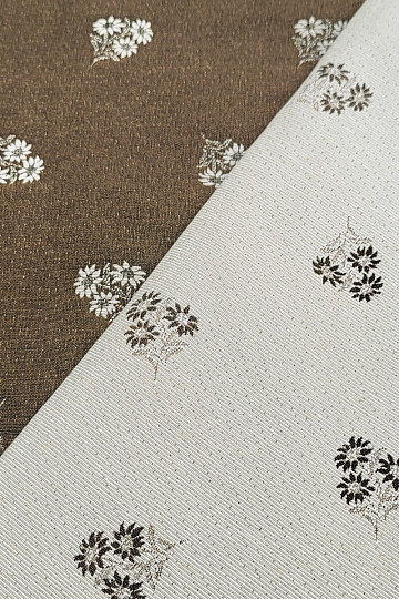 Decorative fabric ALPINE FLOWERS jacquard BROWN