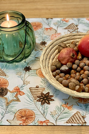 Christmas tablecloth DRIED ORANGES