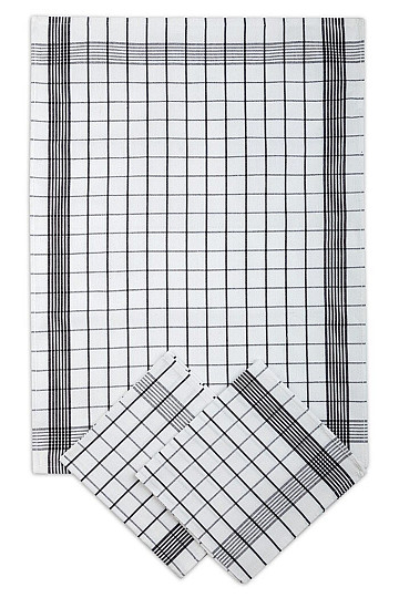 Towels cotton WHITE-BLACK