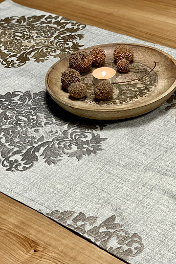 Embroidered shawl REVIVAL grey-silver