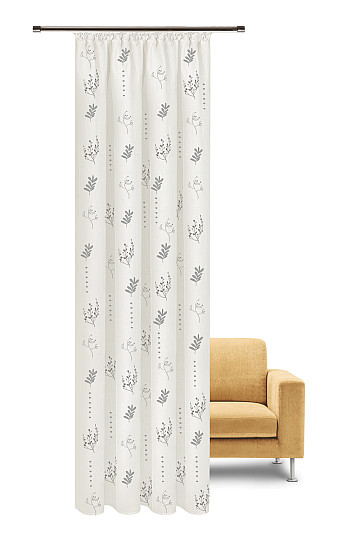 NATURE Gerster curtain FLOWERS GRAY