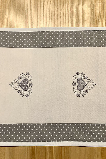 Embroidered placemat GRAY HEARD
