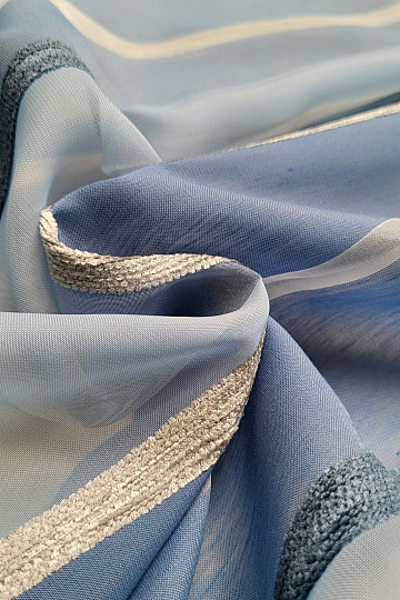 Voile curtain BLUE WHITE STRIPES
