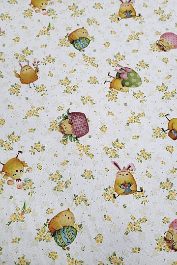 Decorative fabric CHICKEN AND EGGS