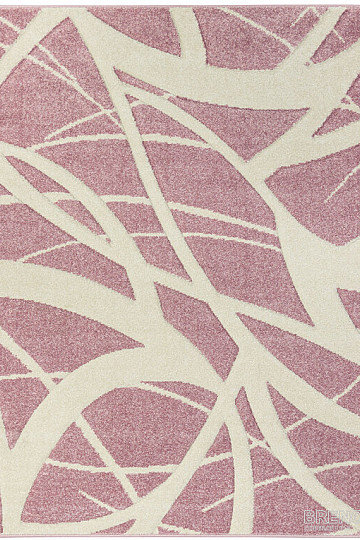 Piece carpet PORTLAND pink and white