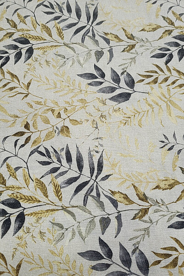 Decorative fabric MARACAIBO leaves gray