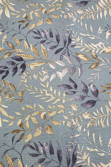 Decorative fabric MARACAIBO leaves turquoise