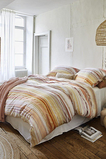 IRISETTE luxurious cotton satin MAGIC 50 orange stripes