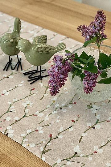 Tablecloth and shawl NOA Twigs small pink