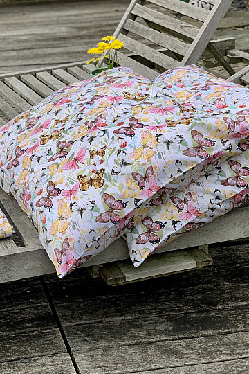 French bed linen cotton sateen BUTTERFLIES
