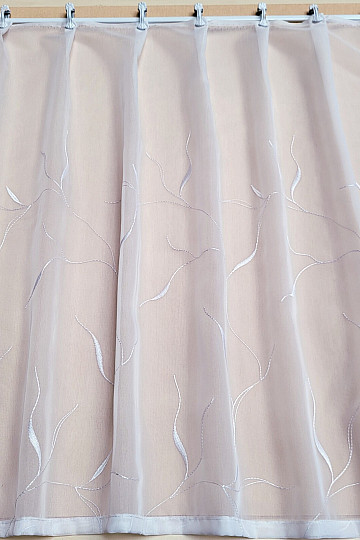 Curtain GERSTER 11683 embroidered white
