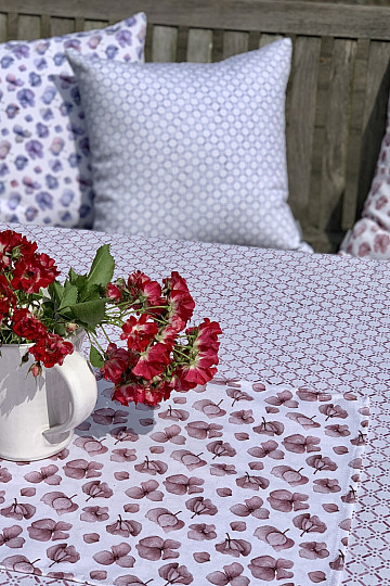 Tablecloth and shawl MONTANA OLD PINK FLOWER