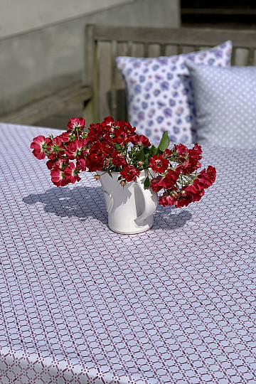 Tablecloth and shawl MONTANA OLD PINK GRID